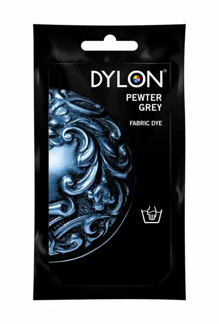 Dylon Hand Wash Fabric Clothes Dye 50g Textile Colour PEWTER / SMOKE GREY