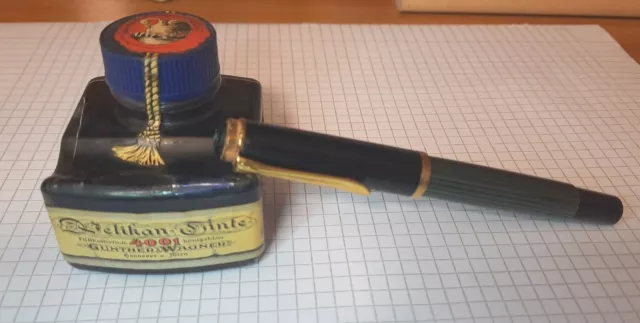 Penna Stilografica Pelikan M400 gold 14k  Usurata+ Inchiostro Gunther Wagner