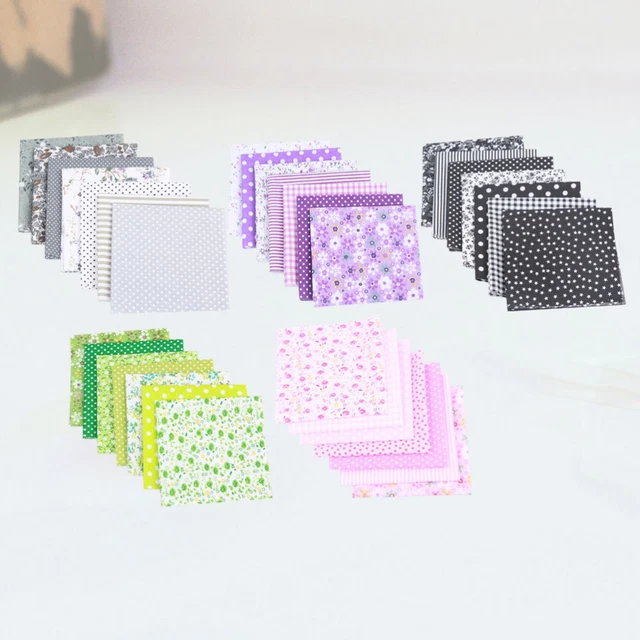 5 Groups Craft Cloth DIY Face Fabric Squares Bundles Patchwork