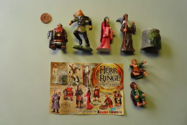 Lot 2, Konvolut, 6 Ü-Ei Figuren, Herr der Ringe mit 1 BPZ 2001 siehe Fotos