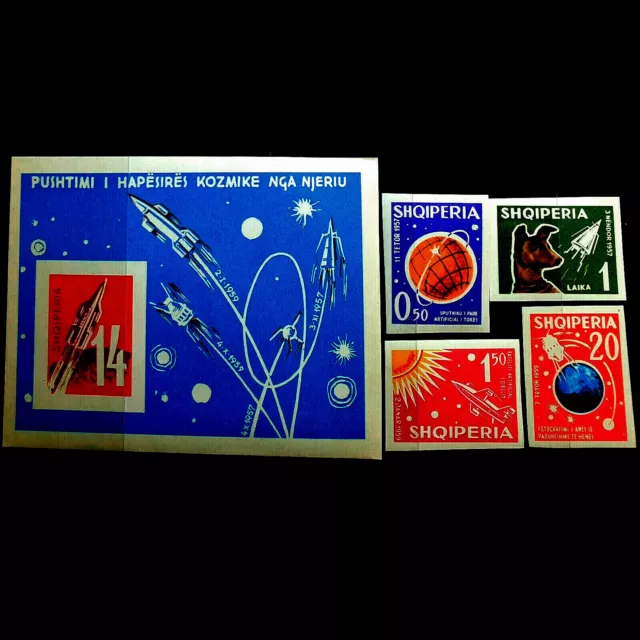 Albania 1962 imperforate - Russia USSR Space Stamps - MNH - Full Set - Sc$130.00