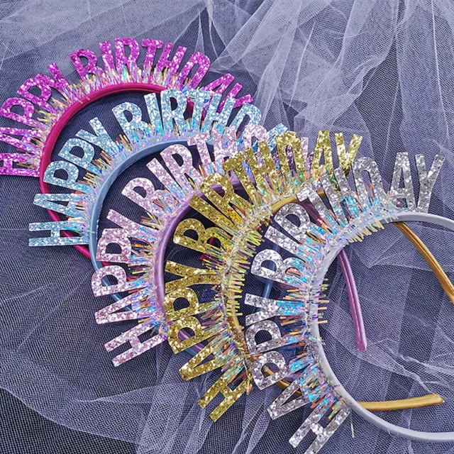 Glitter HAPPY BIRTHDAY Sequin Headband Birthday Decoration Birthday Party RLAU