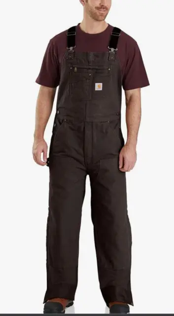 Carhartt mens Loose Fit Washed Duck Insulated Bib Overall large loose fit tall
