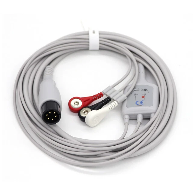 6pin 3-lead Snap one-piece ECG Cable fit For BCI3101,3404,/COLIN/CSI/GE MEDICAL
