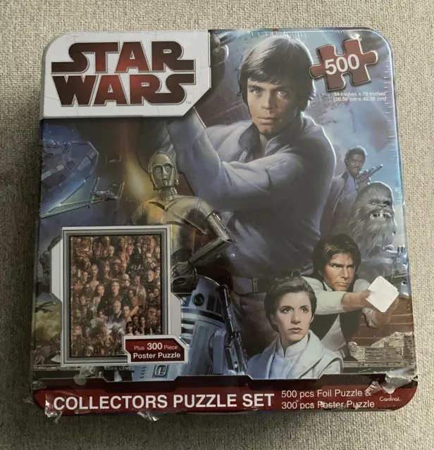 Star Wars 500 & 300  Piece Foil Puzzle Collectors Set Tin Case TSUNEO SANDA
