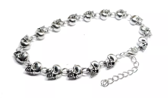 Skull Bracelet With Box 16 Skull Link Chain Unisex Jewellery Gothic Alternative