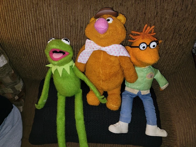 Vintage 1976 Fisher Price Jim Henson Muppet Doll Plush Kermit Scooter Fozzie