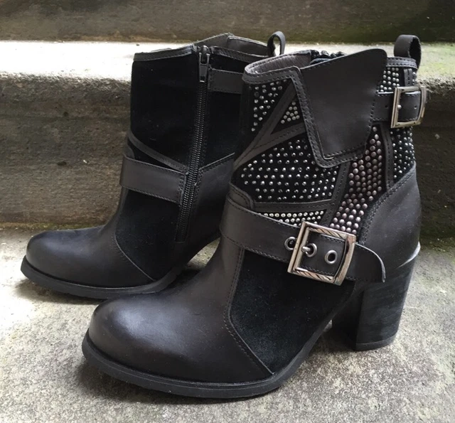 Destockage : Bottines Boots Marque Mam'zelle Cuir Noir @ T 40 @ Neuf 139€ @ N351