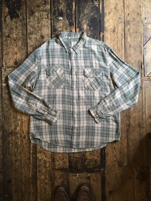 LVC Levis Vintage Clothing Flannel Shirt Size L Vintage Rare P2P 23'2