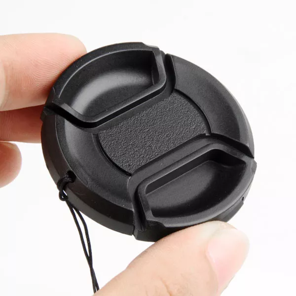 72mm Center-Pinch Snap-on Front Lens Cap Cover with Cord for Nikon Canon Camera 3