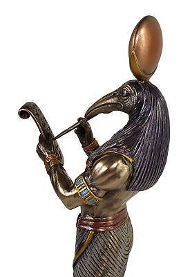 11" Thoth Egyptian Ibis Head God of Mood & Knowledge Writing Statue Bronze Color