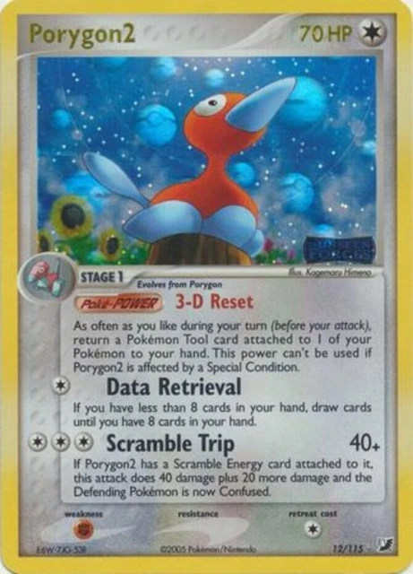 Moderate Play x 1 Porygon2 - 12/115 - Holo Rare - Reverse Holo EX Unseen Forces