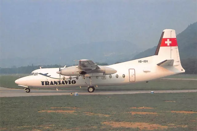Airline Postcards      Transavio Airlines Fokker F-27   HB-ISH