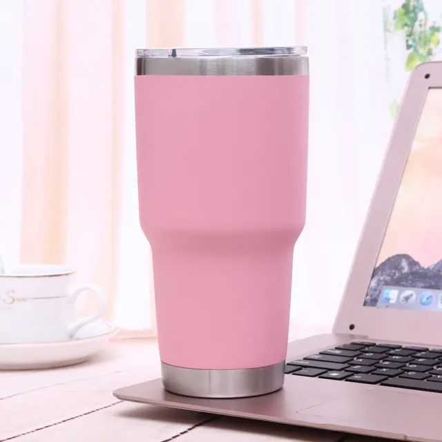 30 oz. Stainless Steel Tumbler /w lid  hot cold coffee drink car work gym travel