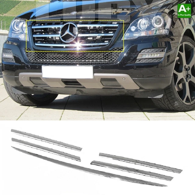 CHROM KÜHLERGRILL GRILL Leisten 5 tlg EDELSTAHL Für Mercedes W164 ML ...