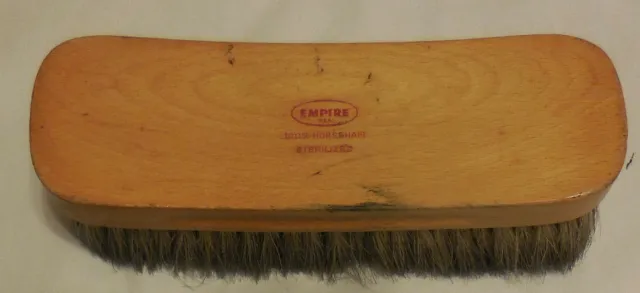 1  Empire 100% Horsehair Shoe Brush USA Sterilized,horse hair,vtg,polisher