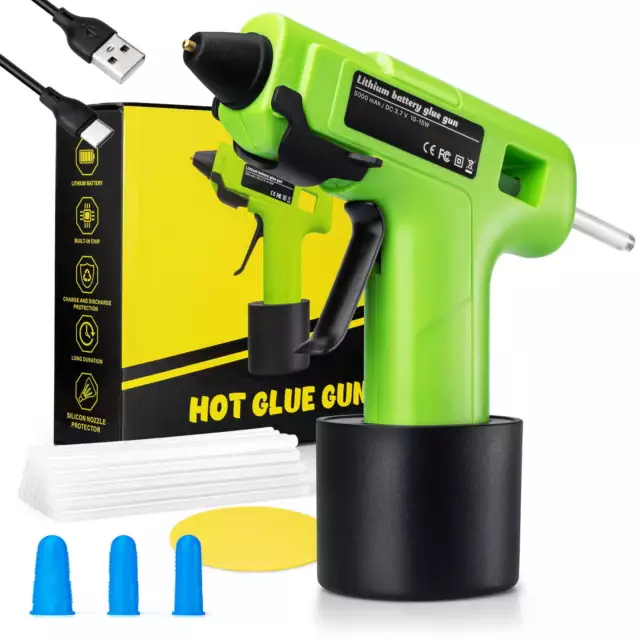 Cordless Hot Glue Gun with 30 Mini Glue Sticks Melt for Arts Craft DIY Kit  Set