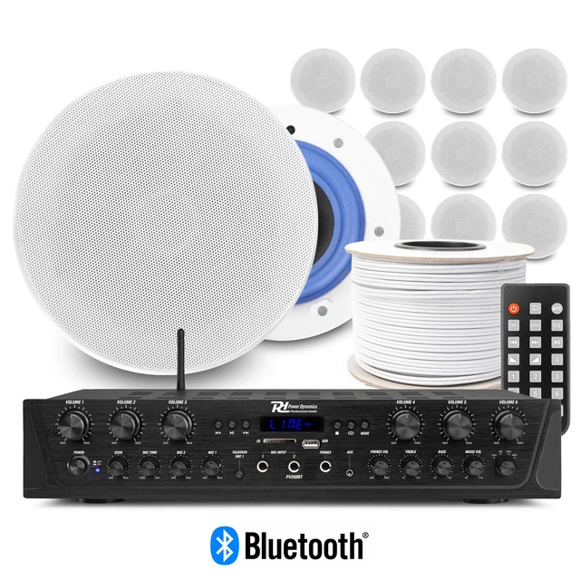 MULTIROOM BLUETOOTH CEILING & Wall Speaker Music Systems 2, 4, 6 Zone