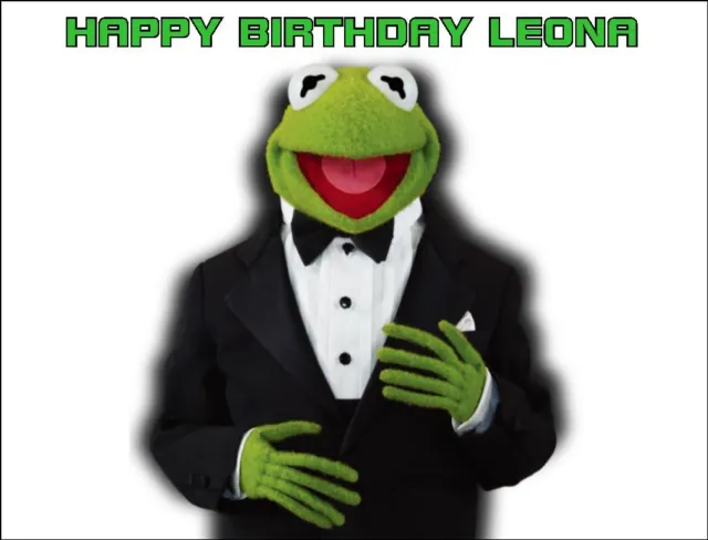 A4 Kermit The Frog Muppets Edible Icing Birthday Cake Topper