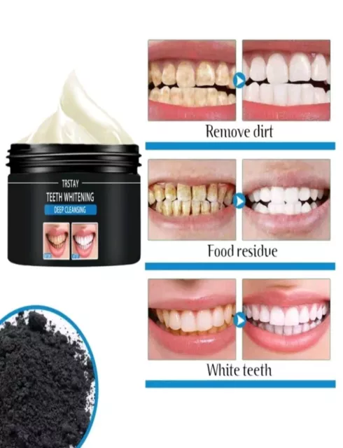 50G/TRSTAY Wholesale of Black Bamboo Charcoal Tooth Powder for Yellowing, Whiten