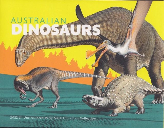 Australia 2022 One Dollar $1 Privy Mark 4 Coin Collection Australian Dinosaurs