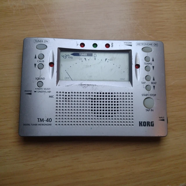 KORG TM-40 Digital Chromatic Tuner & Metronome Combo, Pocket Size, WORKS! euc