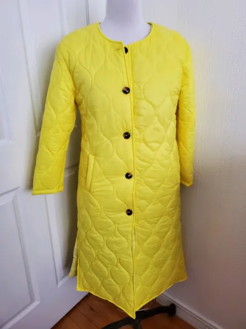 Puffed Lemon Yellow Long Lightweight Woman's Jacket BNWT Size Large