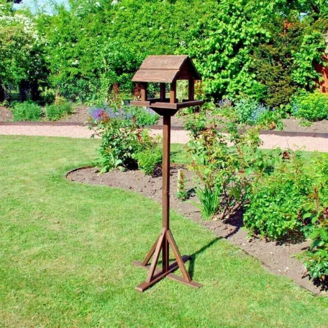 Premium Wooden Bird Table Garden Feeder Feeding Station Freestanding Portable