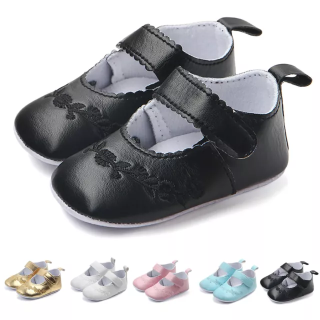Newborn Baby Girls Boys Mary Jane Infant Toddler Crib Pram Shoes Prewalker Shoes