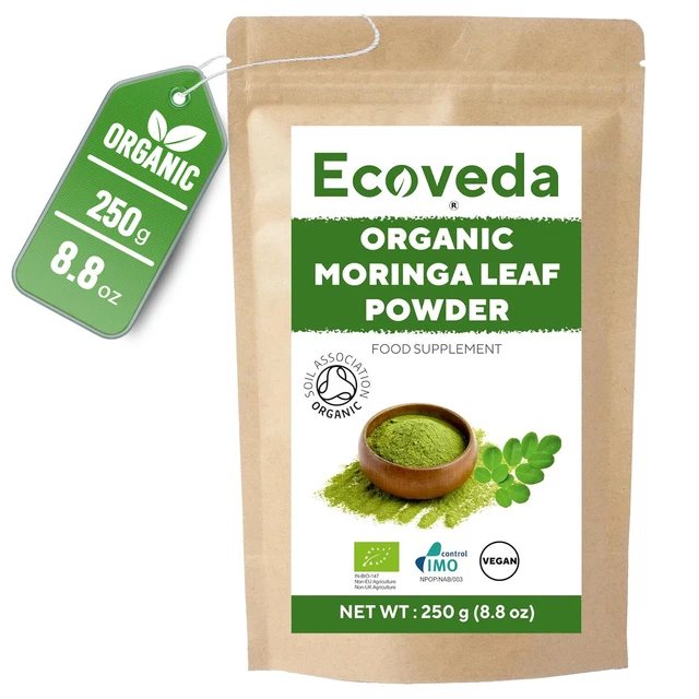 ORGANIC MORINGA LEAF Powder 250 gram, Soil Association Certified £9.99 ...