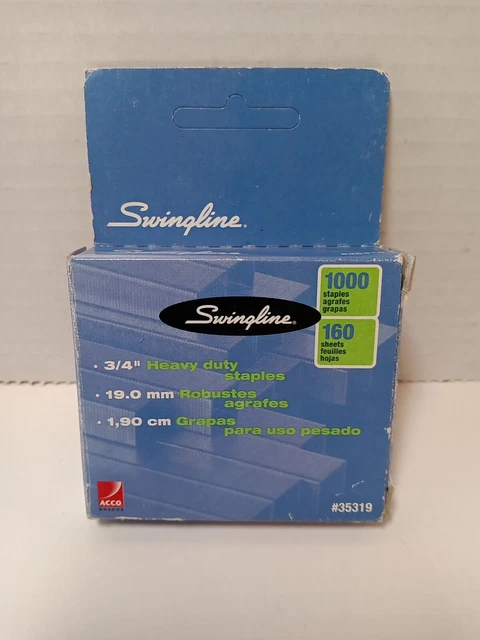 Swingline Staples, Heavy Duty, 3/4" Length, 160 Sheet Capacity, 100/Strip, 1000/