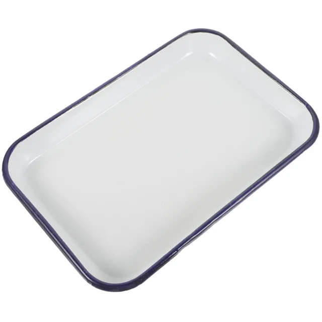 Household Enamel Baking Dish Rectangular Roasting Pan Multi-use Baking Tray