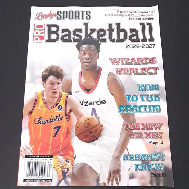 LINDYS SPORTS PRO Basketball Magazine 2026-2027 Washington Charlotte £8 ...