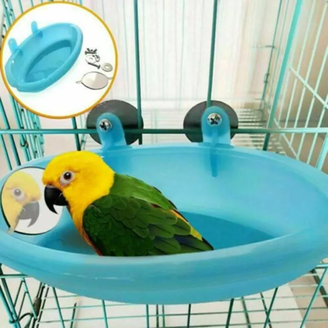 Parrot Bathtub Pet Cage Accessories Bird Budgie Bath Shower Box Cage with @@