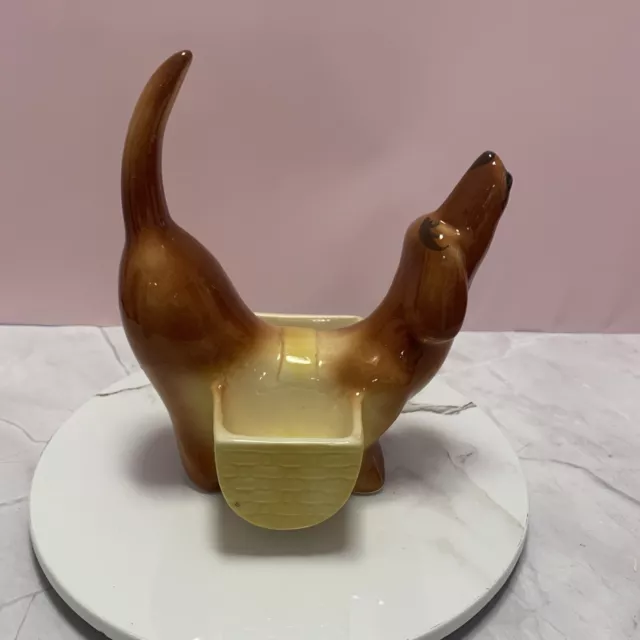 Vtg 50's Pottery Art Dachshund Dog For Nightstand *Unique Story See Description*