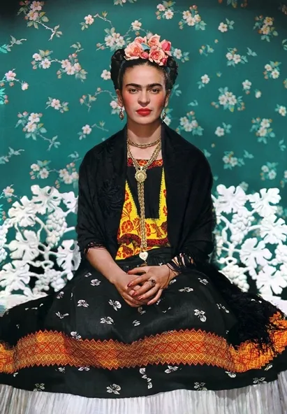 Sumptuous Colour Photo Portrait Of Frida Kahlo C.1937 V.2  A3 Poster Reprint