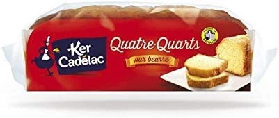 LOT DE 4 - KER CADELAC - Quatre-Quarts Pur Beurre - gâteau de 200 g