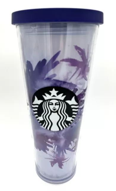 Starbucks Cold Cup Tumbler Purple Lavender Watercolor Flower Floral 24 oz  Venti