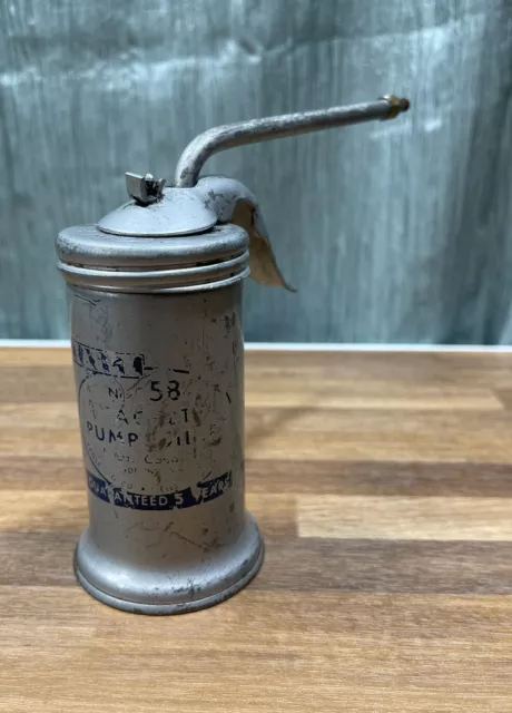 vintage Eagle Oil Can Finger Pump Oiler 5 O