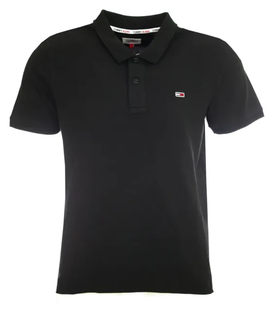 Tommy Jeans polo homme noir Solid Stretch Polo black DM012219 taille L