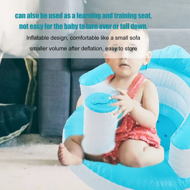 Baby Learning Chair Infant Inflatable Sofa Press Inflatable Baby Bath Stool US