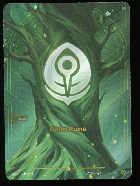 Calm Rune R&b RIFTBOUND LEAGUE OF LEGENDS TCG ORIGINS - CALM RUNE ALT ART 042a £21.99 ...