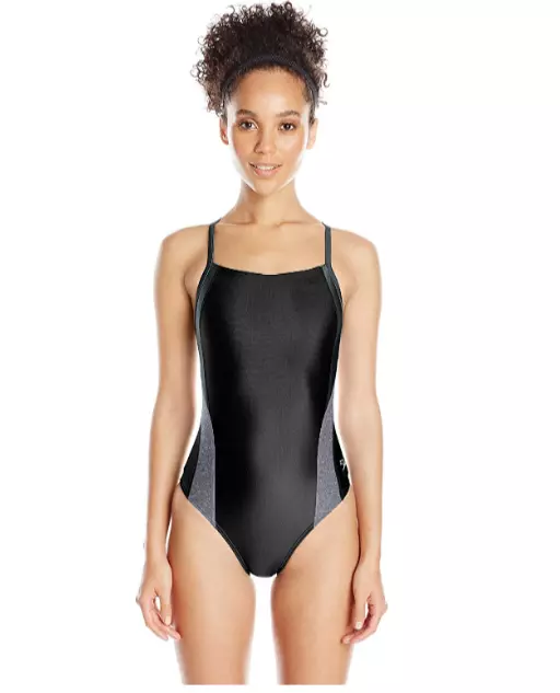 Speedo  Pro LT Relaunch Fly Back One Piece Swimsuit Black Size 28 4027