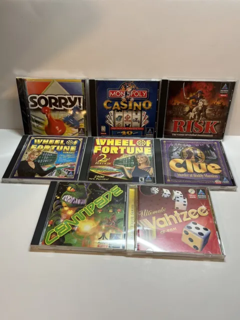 Vintage Lot of PC GAMES Sorry! Risk The Game Of Global Domination Centipede Clue