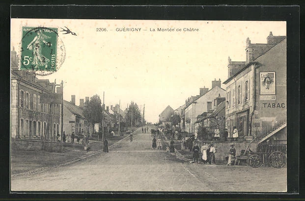 CPA Guérigny, La Montée de Châtre 1912