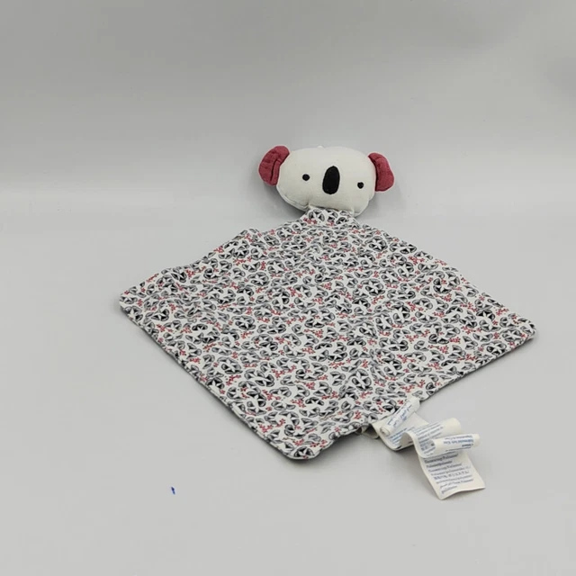 Doudou plat koala blanc rose fleurs OBAIBI - 33054
