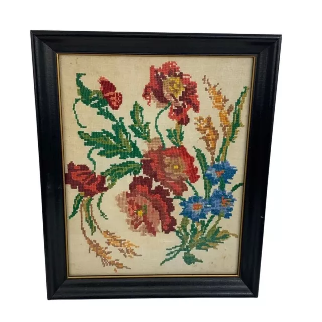 Cuadro colgante de pared con agujas enmarcado de colección floral Cottagecore 1964