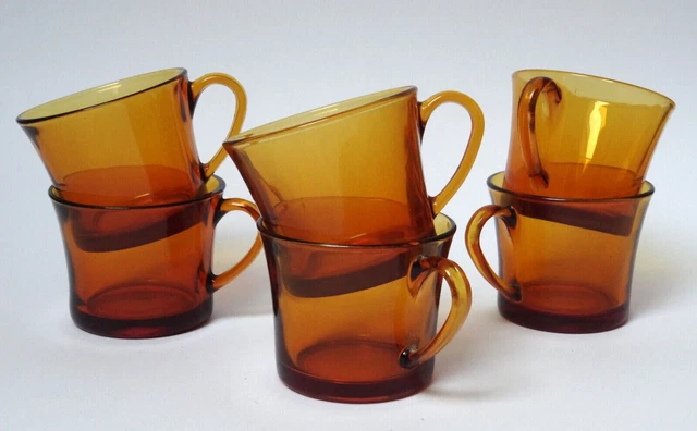 DURALEX - 6 de tasses à café expresso ambré - Vintage