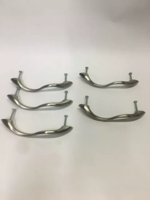5 Silver Metal Drawer Handles Modern Pulls Knobs Hardware Kitchen Cabinets