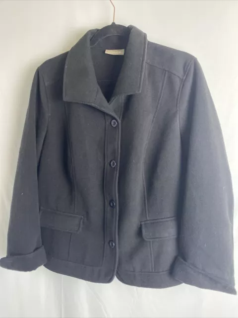 Chico’s Coat Womens Size 2 black Large Button